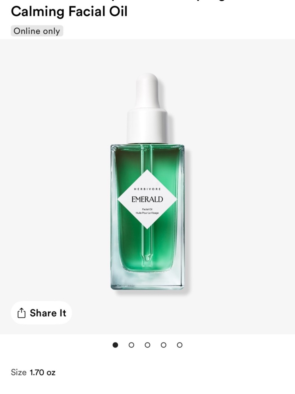 Herbivore EMERALD Hemp Seed + Adaptogens
Calming Facial Oil